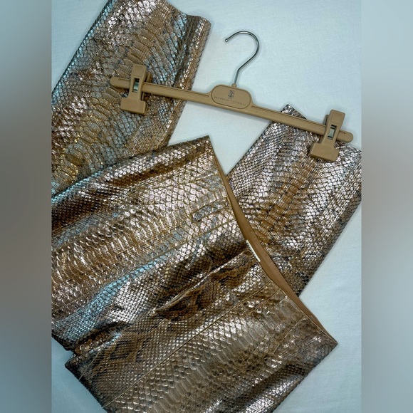 Brunello Cucinelli Metallic Python Cropped Pant, Size 4 - Picture 6 of 7